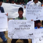 Demo pelajar terkait surat edaran dari Gubernur Jateng Ganjar Pranowo (NU Online)