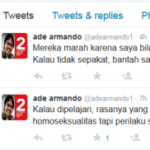 Kicauan Ade Armando di Twitter (IST)