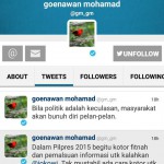 Kicauan Goenawan Mohamad (IST)