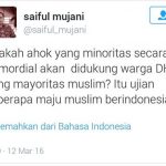 Akun Twitter Saiful Mujani (IST)