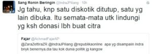 Akun Twitter Indra J Piliang (IST)