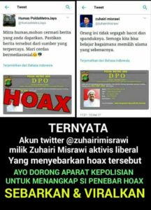Politikus PDIP Zuhairi Misrawi sebarkan hoax (IST)
