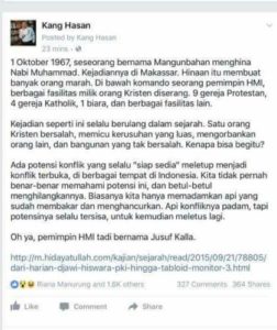 Ahoker Kang Hasan memfitnah Jusuf Kalla atau JK (IST)