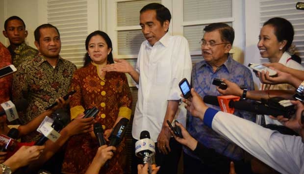 Jokowi, JK dan beberapa anggota kabinet (TEMPO)