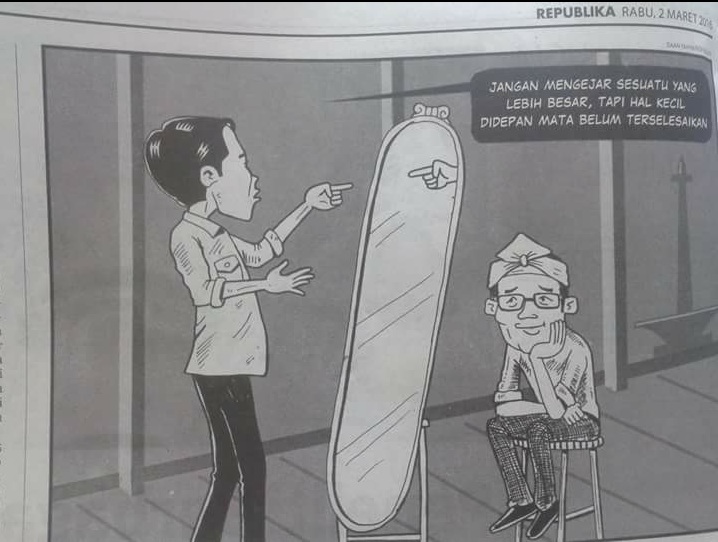 Muncul Karikatur Jokowi Bercermin Ketika Minta Ridwan Kamil Presiden Gambar