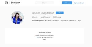 Akun Instagram Vionina Magdalena (IST)