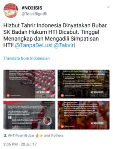 Pendukung Jokowi minta simpatisan HTI ditangkap dan diadili (IST)
